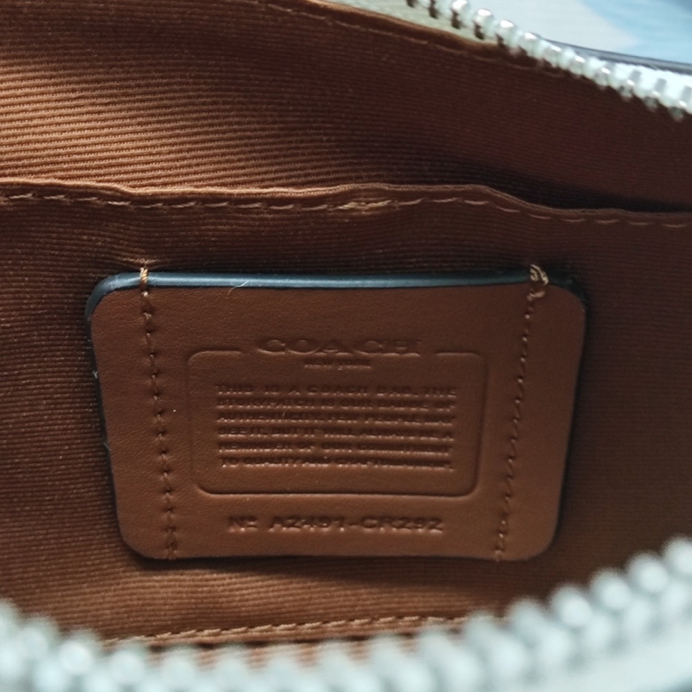 Coach White Mini Shoulder Bag with Lavender and Blue Berry Print - Picture 12 of 12